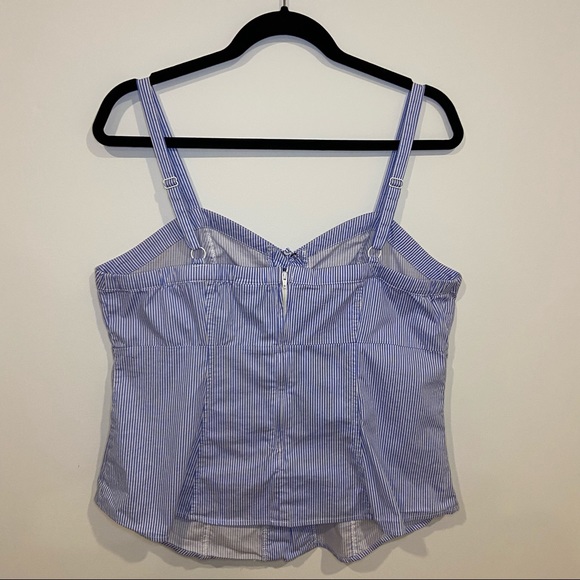 TORRID Blue & White Striped Lace Up Cami - Picture 4 of 13
